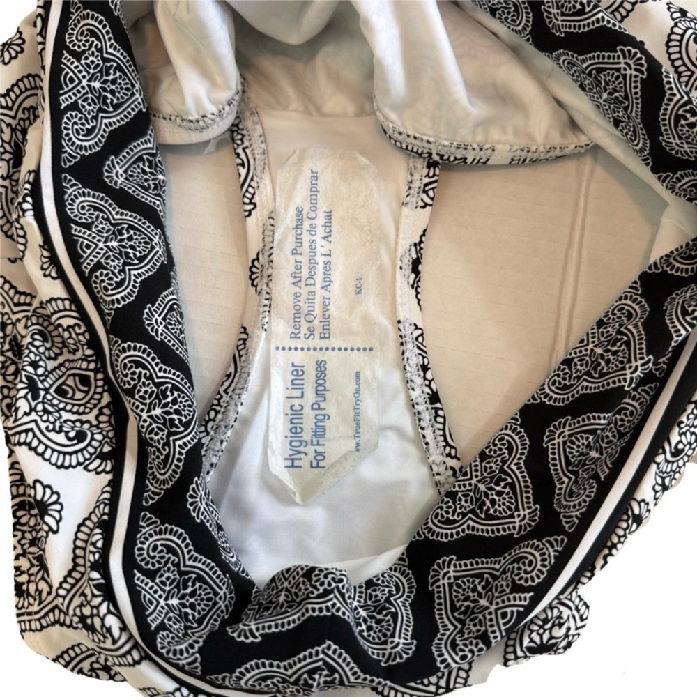 LA BLANCA Black White Medallion High Waist‎ Bikini Swim Bottoms Size 10 UPF 50+ - Picture 9 of 9